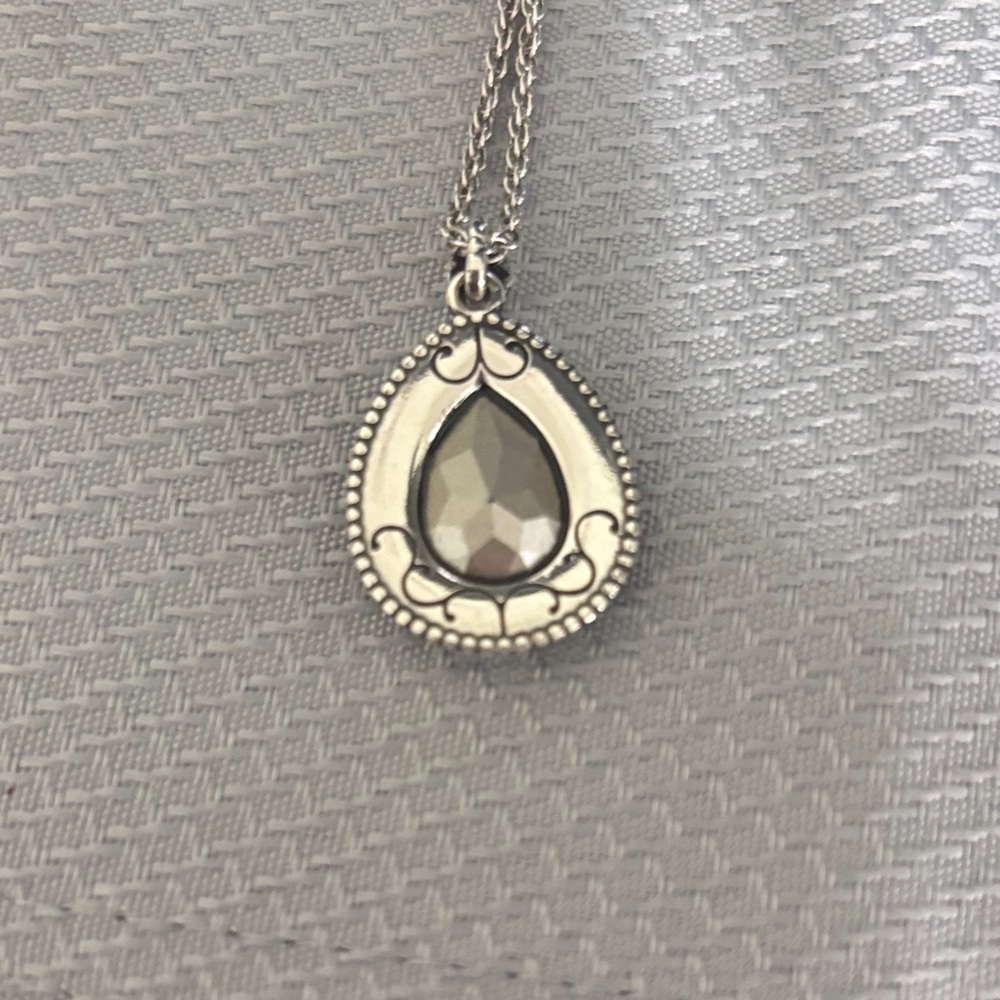 Brighton Elegant Silver Teardrop Pendant Necklace - Picture 4 of 6